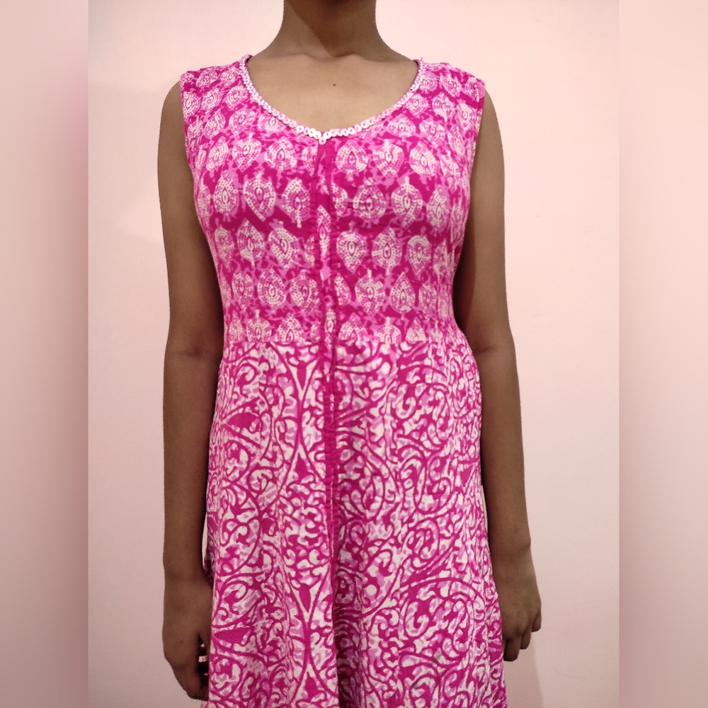 💜💜💜Srishti pink cotton indo western dress - Picture 4 of 7